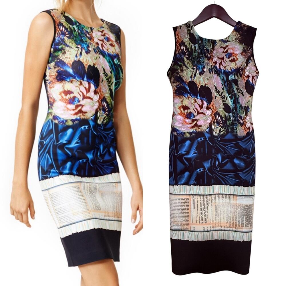 NWT Clover Canyon JAMES JOYCE Dress SIZE MEDIUM Womens Bodycon USA Floral Stretc